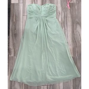David’s Bridal Strapless Sage Gown Dress